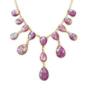 Purple Teardrop Acrylic Nacre Necklace